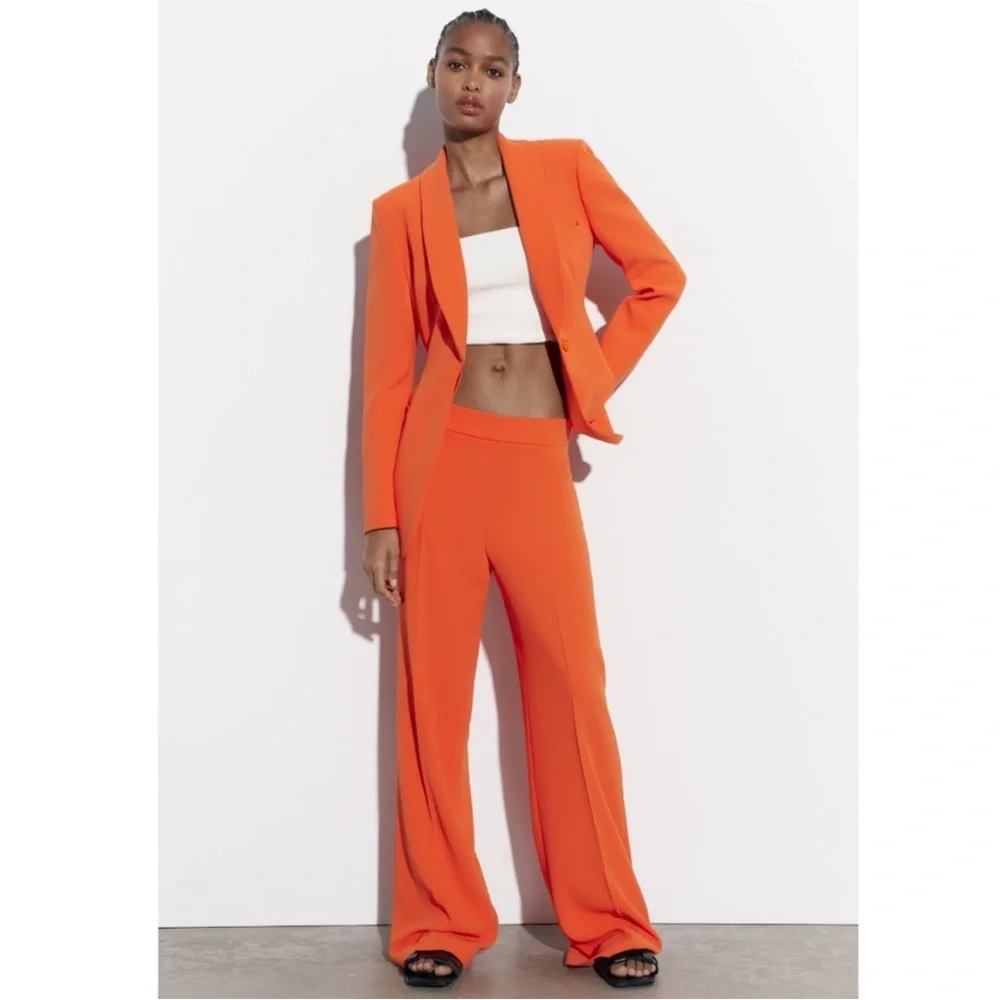 ZARA BELTED TUXEDO COLLAR BLAZER - Picture 7 of 13